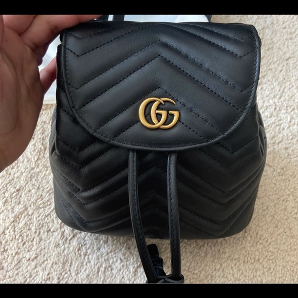 gucci mini marmont backpack Amazon.com: Gucci, Pre-Loved Leather GG Small, Red : Amazon Luxury White matelass chevron nappa leather GUCCI GG Marmont Mini Leather